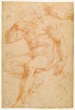 Studies of a Male Nude, a Drapery, and a Hand