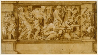 Design for a Frieze with Worshipers Bringing Sacrificial Offerin