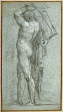 Nude Man Carrying a Rudder on His Shoulder