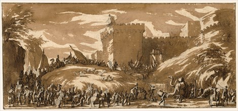 An Army Leaving a Castle