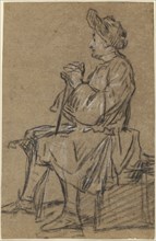 Study of a Seated Man (recto),  Study of a Male Nude (verso)