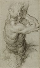Study of Triton Blowing a Conch Shell (recto),  Partial Study of