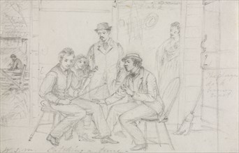 Catching a Tune, probably 1867. William Sidney Mount (American, 1807-1868). Graphite; sheet: 10 x