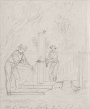 At the Pump, 1861. William Sidney Mount (American, 1807-1868). Graphite; sheet: 11.7 x 9.7 cm (4