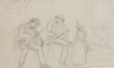 Tuning, 1867. William Sidney Mount (American, 1807-1868). Graphite; sheet: 9.7 x 16.2 cm (3 13/16 x