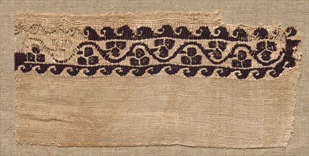Fragment, with Part of a Clavus, from a Tunic, 400s - 500s. Egypt, Byzantine period, 5th - 6th