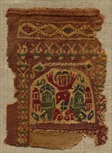 Fragment, Part of the Neck Ornament of a Tunic, 400s - 600s. Egypt, Byzantine Period, 5th - 7th