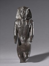 Statuette of Kneeling King, 304-30 BC. Egypt, Greco-Roman Period, Ptolemaic Dynasty. Bronze, solid