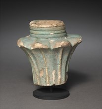 Votive Palm Column Capital, 30 BC-AD 395. Egypt, Early Roman Empire (?). Pale turquoise faience;