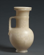Long-Necked Flask with Strap Handle and Lid, 1401-1353 BC. Egypt, New Kingdom, Dynasty 18, reign of