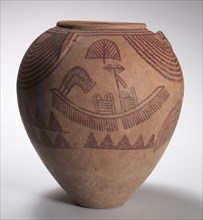Decorated Jar with Boat Scenes, c. 3300-3100 BC. Egypt, Middle Predynastic Period, Naqada IIc-d