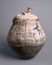 Shawabty Jar with Lid, 1295-1069 BC. Egypt, New Kingdom, Dynasty 19 (1295-1186 BC) - Dynasty 20