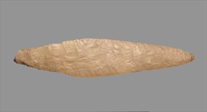 Rhomboidal Knife, 4500-3500 BC. Egypt, Predynastic Period, Naqada Ia-b period. Light brown flint;