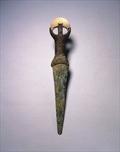 Dagger, 1980-1648 BC. Egypt, Middle Kingdom, Dynasty 12-13, or later. Bronze blade with handle of