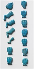 Food Model Amulets , 1295-1069 BC. Egypt, New Kingdom, Dynasties 19-20. Turquoise faience; overall: