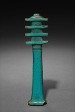 Djed-Pillar, 664-525 BC. Egypt, Late Period, Dynasty 26 or later. Bright turquoise green faience;
