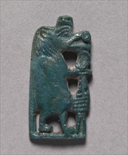Amulet of Taweret, 1540-1296 BC. Egypt, New Kingdom, Dynasty 18. Deep turquoise green faience;