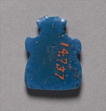 Bes Head Amulet, 1069-715 BC. Egypt, Third Intermediate Period or later. Turquoise blue faience;