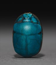 Scarab, 1980-1648 BC. Egypt, Middle Kingdom, late Dynasty 12 to Dynasty 13. Blue-green glazed