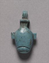Heart Amulet, 1069-715 BC. Egypt, Third Intermediate Period or later. Deep turquoise-blue faience;