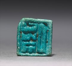 Stamp-Seal Amulet, 664-525 BC. Egypt, Late Period, Dynasty 26 or later. Turquoise blue faience;