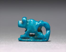 Amulet of a Walking Baboon, 2123-2040 BC. Egypt, First Intermediate Period. Turquoise faience;