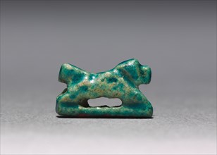 Amulet of a Dog, 2123-2040 BC. Egypt, First Intermediate Period. Turquoise green faience; overall: