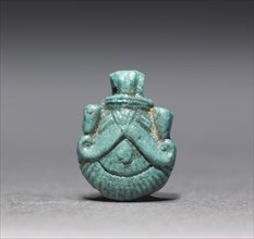 Amulet of a Palmette, 1540-1296 BC. Egypt, New Kingdom, Dynasty 18. Pale blue faience; overall: 1.2