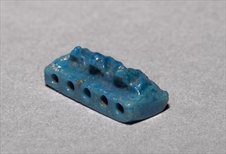 Three-Frog Bead Amulet, 1540-1069 BC. Egypt, New Kingdom. Deep turquoise faience; overall: 1.2 x 5
