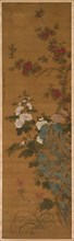 Flowers and Rocks, 1368- 1644. China, Ming dynasty (1368-1644). Hanging scroll, color on silk;