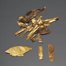 Fragments of Decoration from Funerary Equipment, 2040-1648 BC. Egypt, Middle Kingdom. Gold leaf;