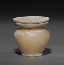 Kohl Jar with Lid, 1980-1801 BC. Egypt, Middle Kingdom, Dynasty 12. Travertine; diameter: 3.9 cm (1