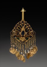 Ornament in the Shape of a Peacock, 17th Century. Tibet, 17th century. Gold with jewels; overall: 3