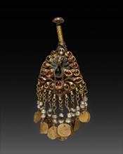 Ornament, 17th Century. Tibet, 17th century (?). Gold with jewels; overall: 2.9 cm (1 1/8 in.).