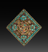 Charm Case, 19th Century. Tibet, 19th century. Gold with jewels; overall: 7.1 x 7.1 cm (2 13/16 x 2