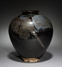 Jar:  Black Ware, 700s. China, Henan province, Huangdao kilns, Tang dynasty (618-907). Glazed