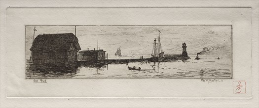 West Pier, Cleveland, 1878. Otto H. Bacher (American, 1856-1909). Etching