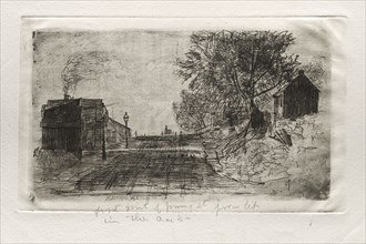 Spring Street, 1878. Otto H. Bacher (American, 1856-1909). Etching