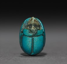 Scarab, 1350-1296 BC. Egypt, New Kingdom, mid-Dynasty 18 (1540-1296 BC). Turquoise faience;