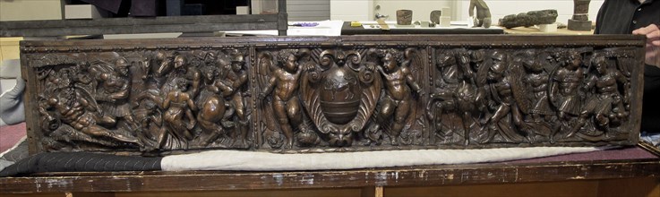Cassone Frontal, 1500s. Italy, 16th century. Walnut; overall: 33 x 172.7 cm (13 x 68 in.)