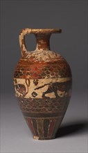 Protocorinthian Aryballos (Oil Flask), c. 650-640 BC. Greece, Corinth, 7th Century BC. Painted