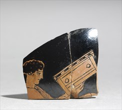 Fragment of a Painted Vase: Maiden Carrying a Coffer, c. 430 BC. Greece, said to be from Orvieto,