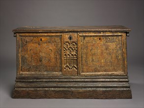 Gothic Marriage Chest, c. 1500. Spain, Catalonia, Barcelona(?), early 16th century. Wood with