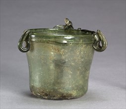 Lamp with Wickholder, 300-600. Eastern Mediterranean, Roman, 4th - 6th Century. Glass; overall: 9 x