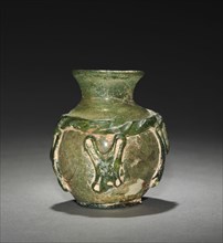 Vase, 7th-9th Century. Early Islamic, Eastern Mediterranean. Glass; overall: 6.1 x 5.5 x 3.3 cm (2