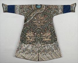 Imperial Robe, 1770s. China, Qing Dynasty (1644-1912). Silk; embroidery with peacock tail feathers;