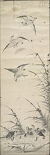 Wild Geese and Reeds, 1392-1910. Korea, Joseon dynasty (1392-1910). Black and white on paper;
