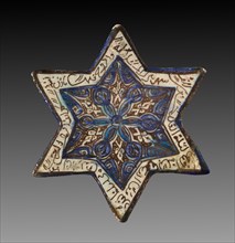 Wall Tile, 1300s. Iran, Kashan, 14th century. Fritware with luster-painted design; diameter: 18.5