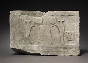 Offering Table, 2040-1648 BC. Egypt, Middle Kingdom. Limestone; overall: 22 x 34.2 x 7.4 cm (8