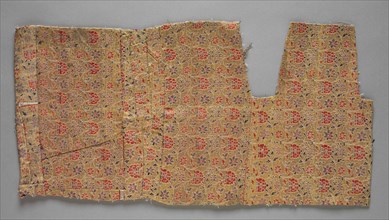 Fragments, 1700s. Iran, 18th century. Silk, brocaded, with metal thread weft; overall: 54 x 30.5 cm